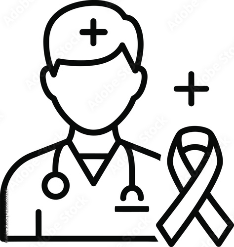 Doctor Holding Cancer Awareness Ribbon