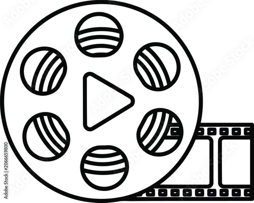 Film Reel Icon with Play Button