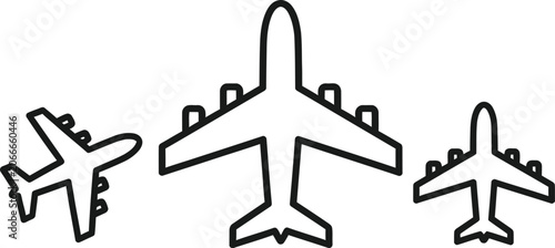 Airplanes Flying in Formation on White Background