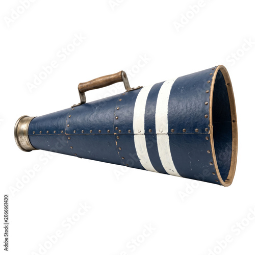 Vintage Matte Navy Cheerleading Megaphone for Team Spirit and Communication Concepts