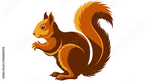 Illustration of a Squirrel in Motion Forest Animal