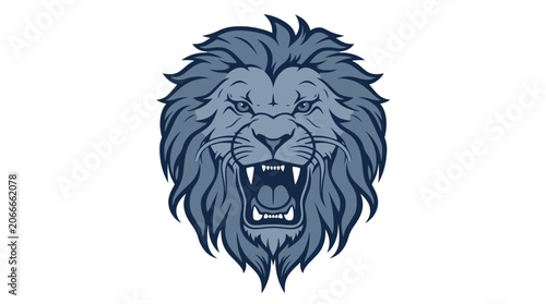 Roaring Lion Head Illustration
