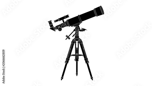 Photos Telescope on Tripod: A classic astronomical telescope mounted on a sturdy tripod, ready to explore the cosmos and reveal the wonders of the night sky