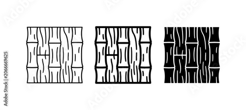 Obraz na plátně Bamboo Texture Patterns, Natural Wood Grain Vector Graphics, Organic Surface Des