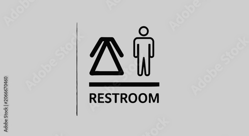 Public restroom sign symbol for male and female accessibility