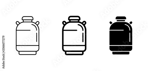 Quadro su tela Milk Can Icons, Dairy Container Vector Set, Farm Storage Vessel Graphics