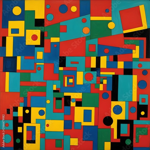 Premium Abstract Geometric Artwork with Bright Modern Shapes and Decorative Background Design