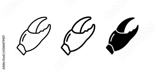 Obraz na plátně Crab Claw Icons, Seafood Symbol, Crustacean Pincer Vector Set