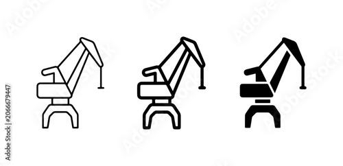 Cuadro en lienzo Industrial Crane Icons, Construction Equipment Vector Set, Heavy Machinery Symbo