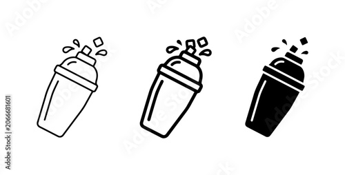 Foto Cocktail Shaker Icons, Bar Tools Vector Set, Mixology Equipment Graphics, Barwar