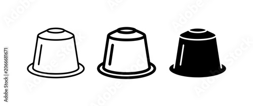 Coffee Pod Icons, Espresso Capsule Vector Graphics, Single Serve Coffee Machine Pods