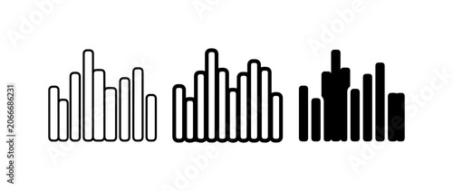 Bar Chart Icons, Data Visualization Graphics, Business Analytics Symbols, Financial Growth Charts