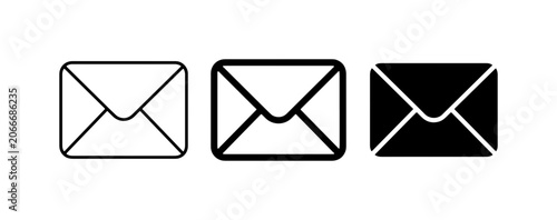 Email Icons, Envelope Symbols, Mail Communication Graphics, Message Icons, Contact Icons