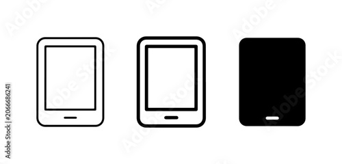 Tablet Icons, Digital Device Set, Mobile Technology Symbols, Minimalist Gadget Graphics