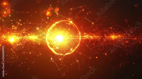 Orange sphere abstract digital design