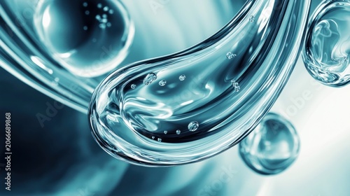 Teal blue liquid abstract illustration