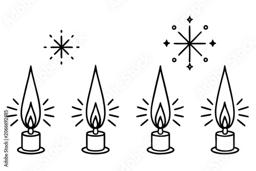 Cozy Holiday Firelight Vector Line  Art