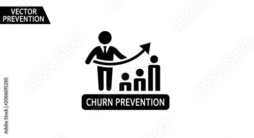 Canvastavla Businessman presenting churn prevention strategy.