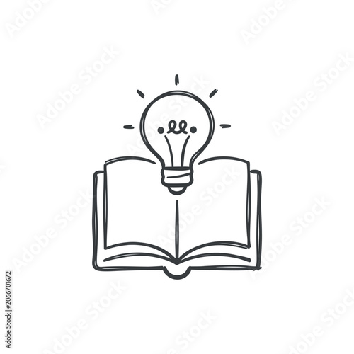 Light Bulb on Open Book.