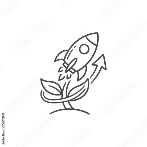 Rocket Ship Launching from a Plant.