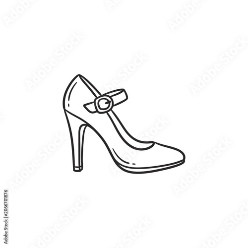 High Heel Strap Shoe Fashion Footwear.