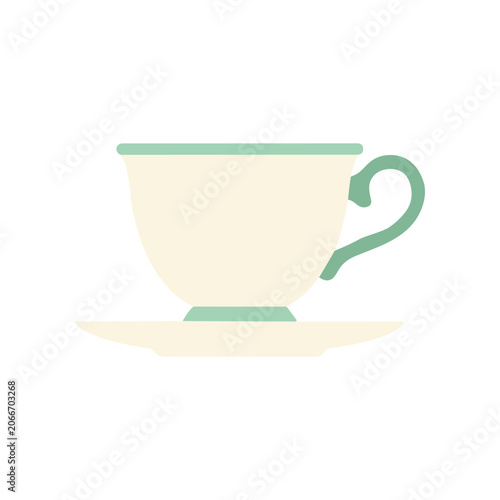 Tableau sur toile Green Handle Tea Cup Object.