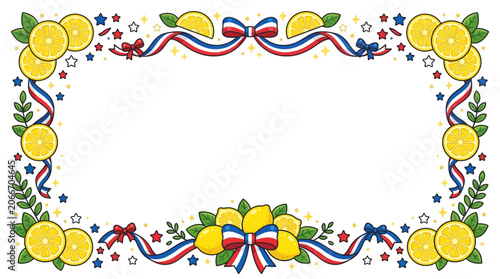 The Lemons with patriotic ribbon border design.