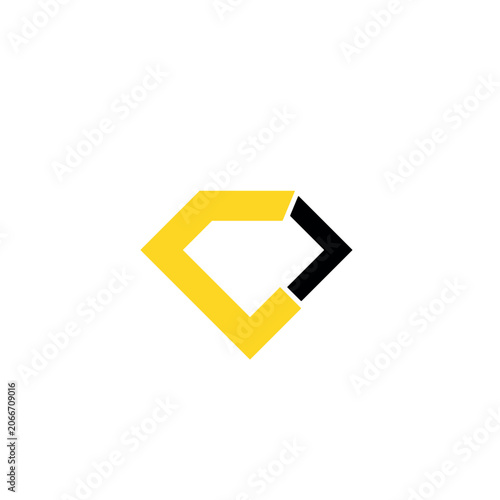 Luxury Letter C and Diamond Logo Design Template, Elegant Gold and Black Monogram Vector Illustration