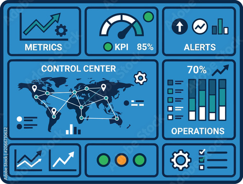 Dashboard provides a visual overview of business performance and key metrics data.