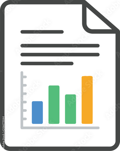 Document displays a simple bar chart illustrating business growth and data.