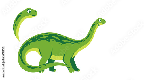 Two green dinosaurs standing side by side in cartoon style