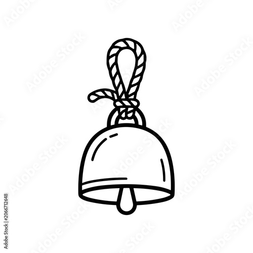 Quadro su tela Black line drawing of a bell.