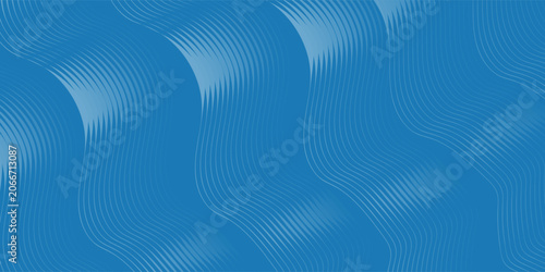 Abstract blue gradient background with shining lines waves. Minimalist background for banner, poster, Eps10