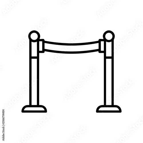 Black stanchion rope barrier line.
