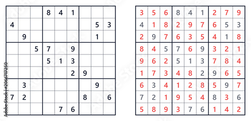 Sudoku puzzle 9x9 expert level for adults printable with answers A4
