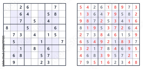 Εκτύπωση καμβά Sudoku puzzle 9x9 medium for adults printable with answers A4