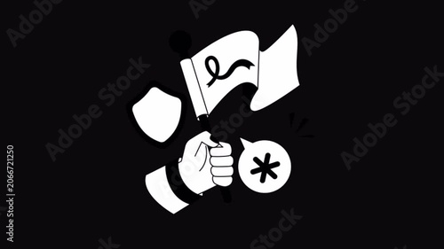 Awareness Campaigns Black and White Alpha Channel Animation
