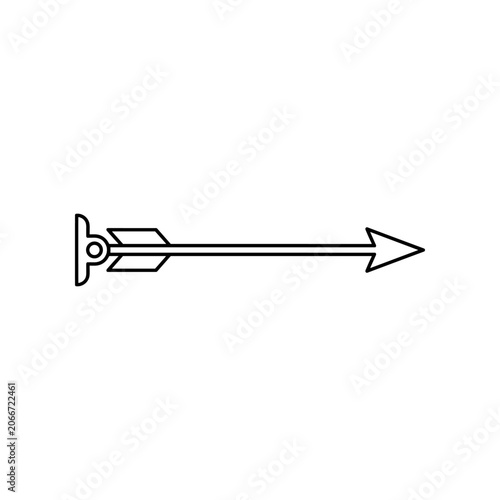 Foto Arrow with pointed tip and fletching.