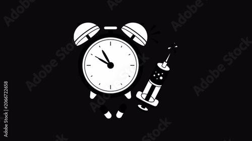 Medicine Time Black and White Alpha Channel Animation