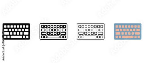 Computer keyboard illustrations of various designs  designs  keyboard computer keyboards  electronic devices