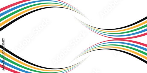 Принти на полотні Five Color Lines Dynamic Design Colorful modern illustration