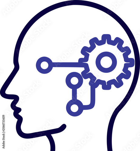 human head icon, web design symbols and infographic elements
