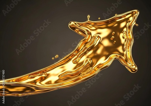Flowing Liquid Gold Representing Prosperity Value and Premium Assets