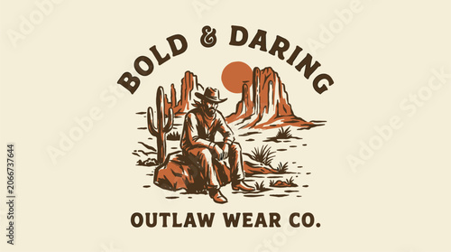 Fotografie Retro style cowboy country