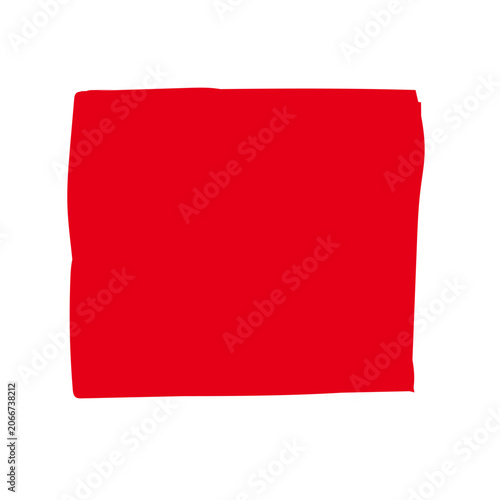 Square hand drawn doodle shape with red version