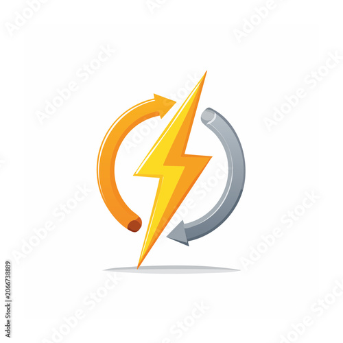 Lightning Bolt and Circular Arrow Icon