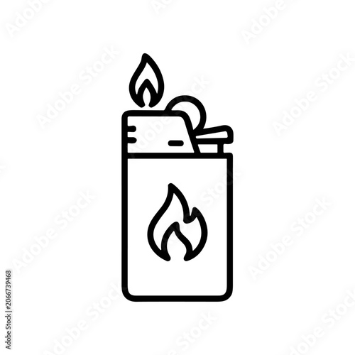 Εκτύπωση καμβά Lighter with flame burning on top.