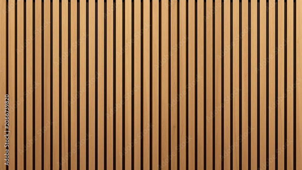 Fototapeta premium Modern vertical wood slat panel texture background for luxury interior design