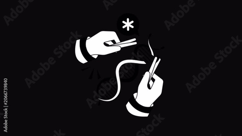 Genetic Mutations Black and White Alpha Channel Animation
