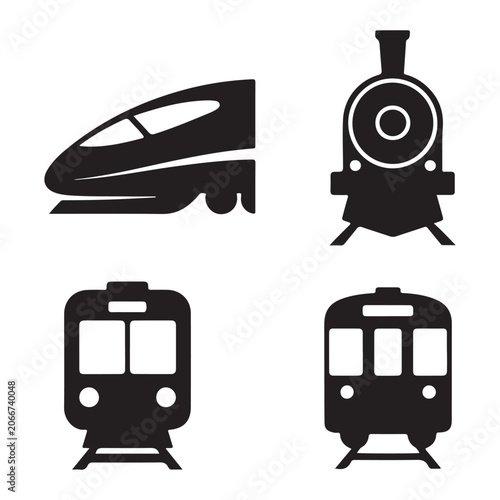 Metro train icon minimal urban transit transportation illustration design